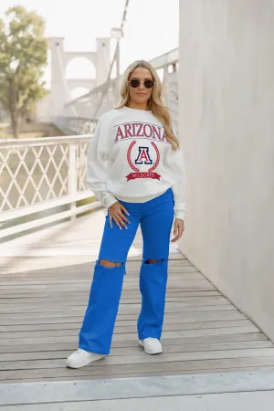 ARIZONA WILDCATS HAVING A BALL PREMIUM FLEECE DROP SHOULDER CREWNECK PULLOVER BY MADI PREWETT TROUTT