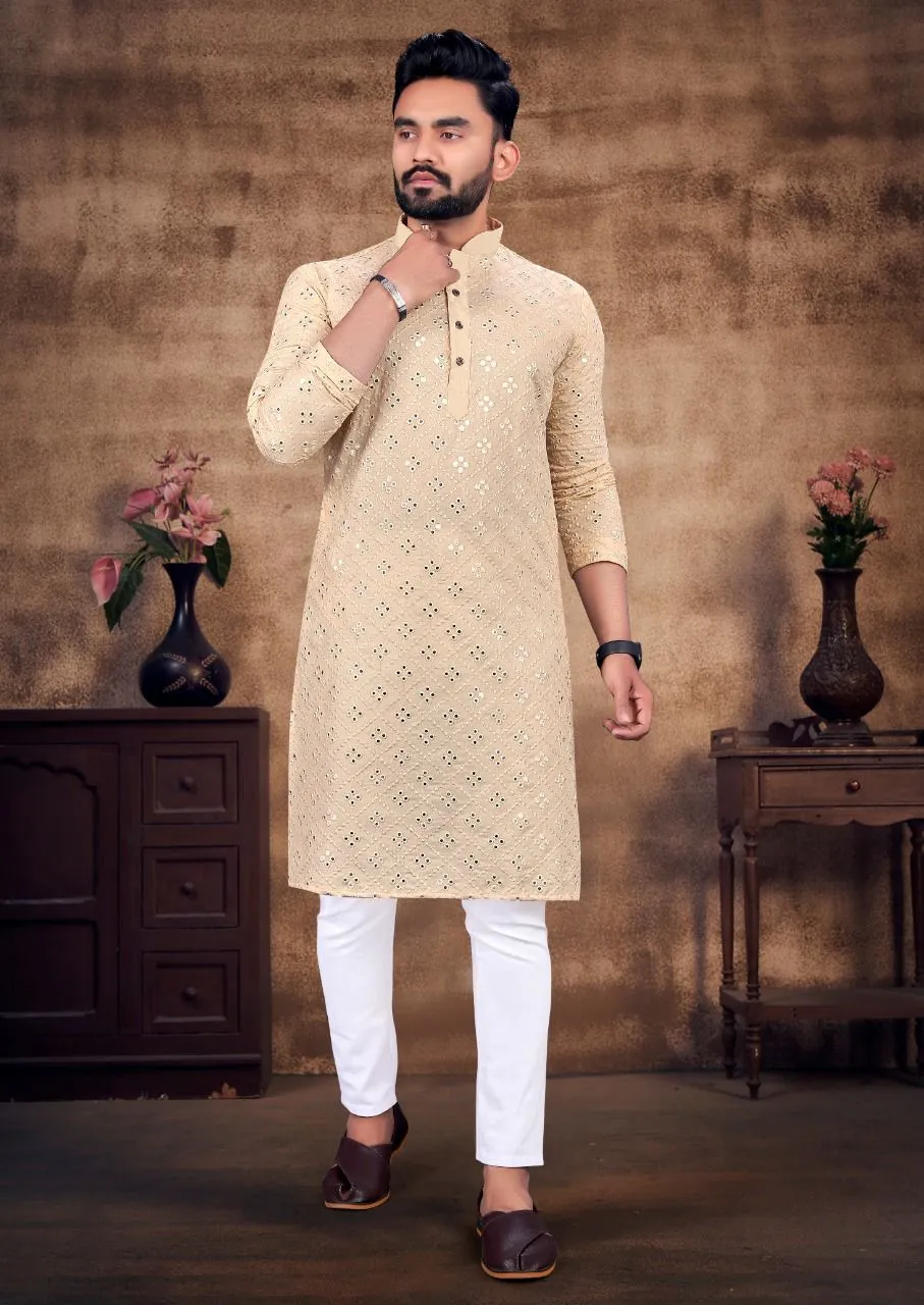 Embroidery Mirror Work Kurta Pajama