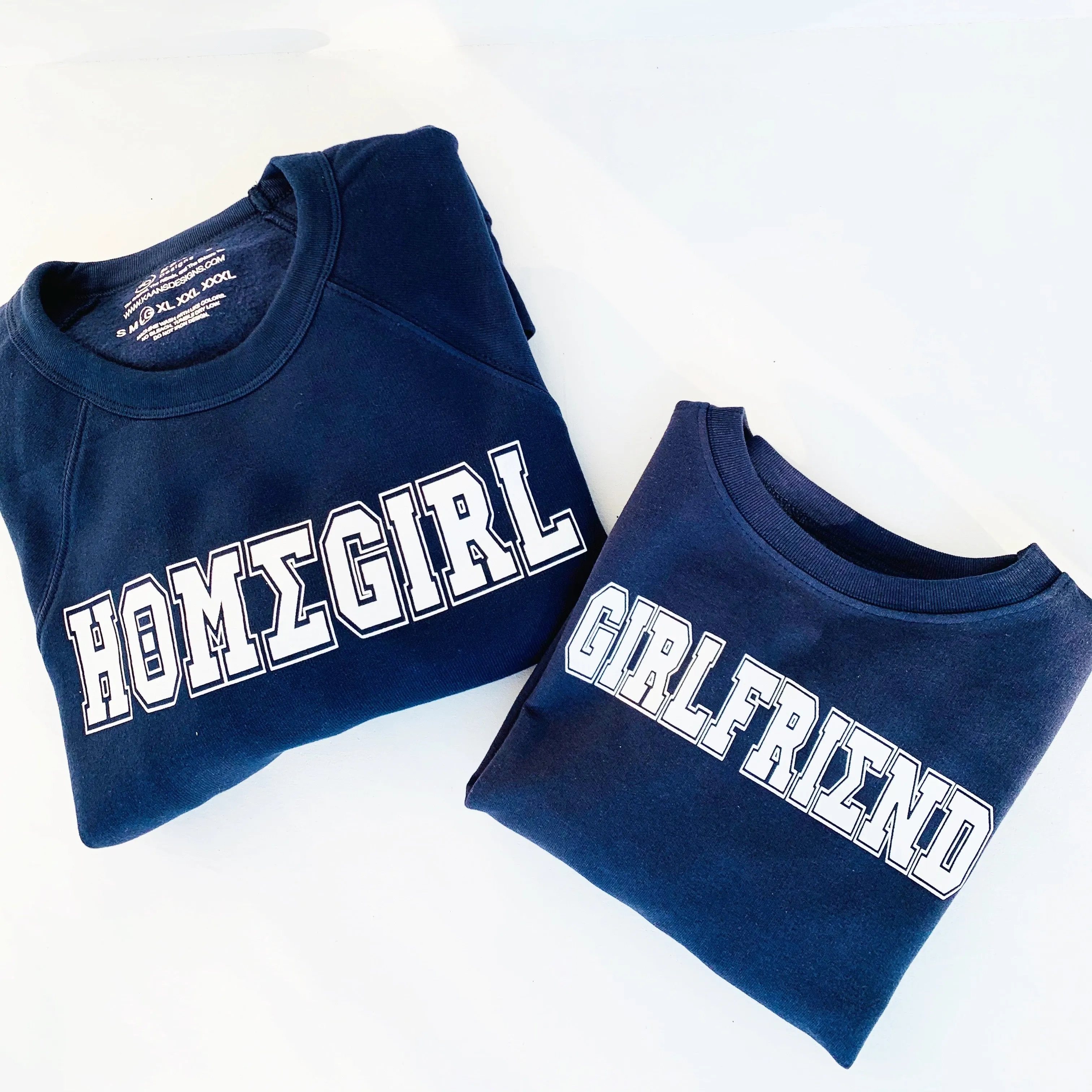 Homegirl and Girlfriend Matching Navy Sweatshirt Set - Greek