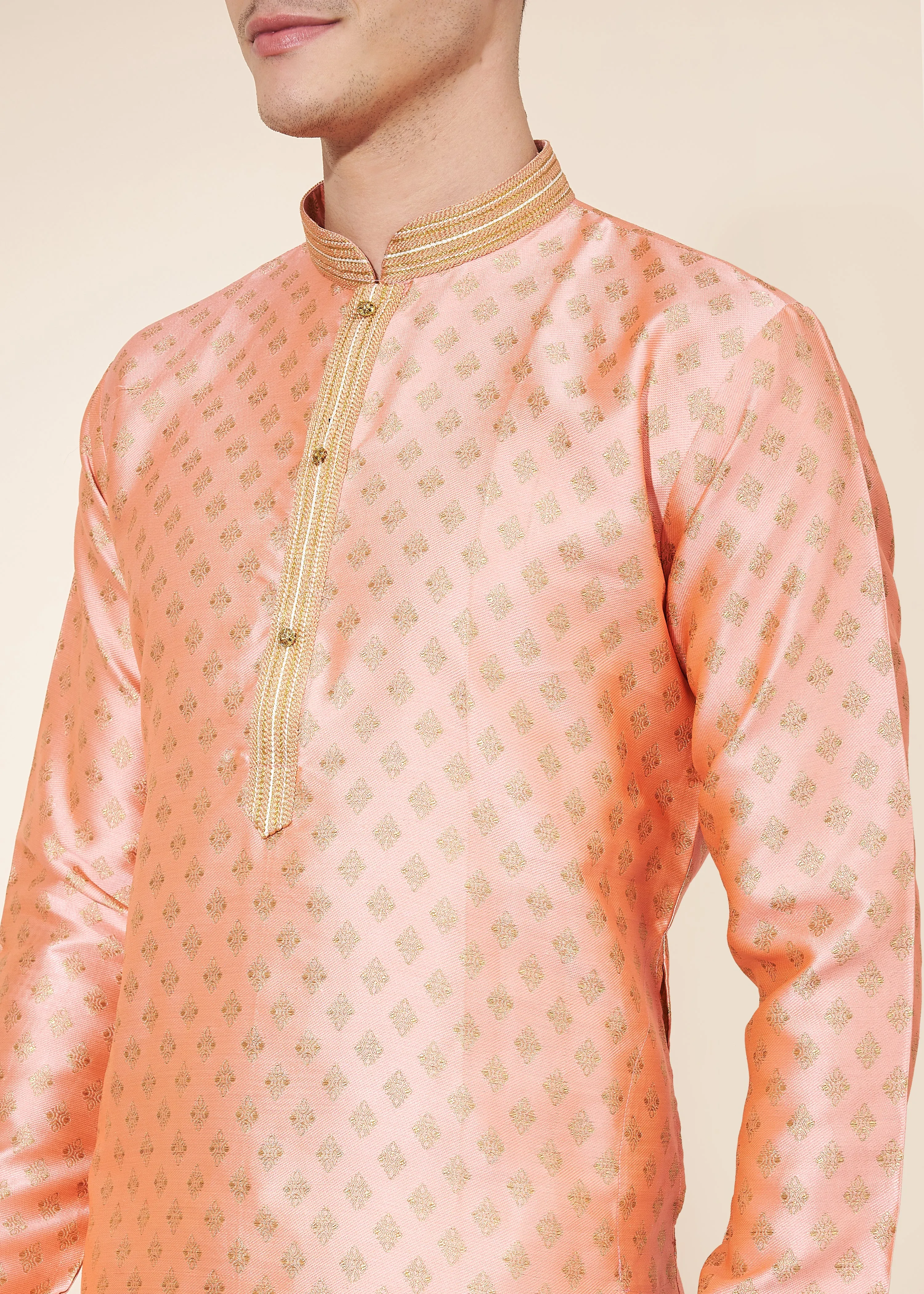 Men's Festival Designer Collection Heavy Jequard with Self Work & Pintex Kurta Pajama Set