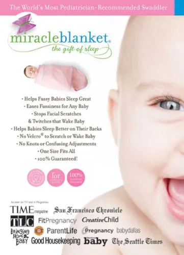 Miracle Blanket Swaddle Wrap for Newborn Infant Baby, Grey with Yellow Trim