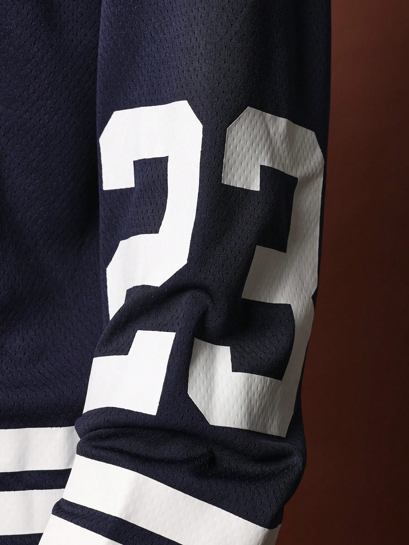 Oversized Fit Long Sleeve V-Neck Football Tee