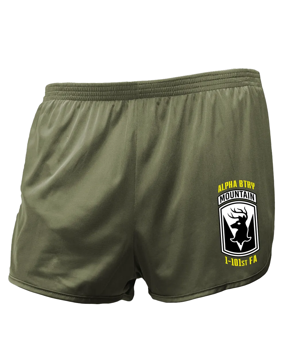 S1: "Aggressor Battery" Silkie PT Shorts (MA ARNG, 1-101 FA A-BTRY)