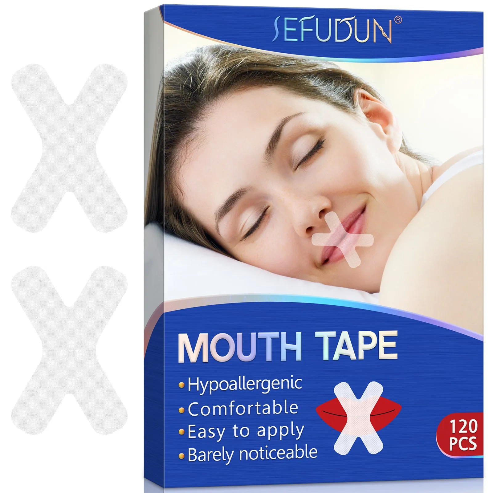 Sefudun 120Pcs Sleep Mouth Strips for Less Mouth Breathing